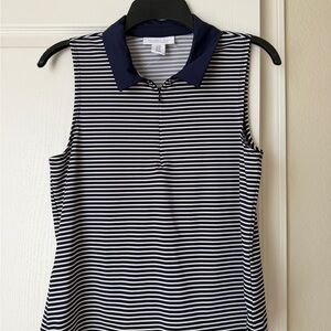 Sincerely Jules Navy and White Striped Sleeveless Top